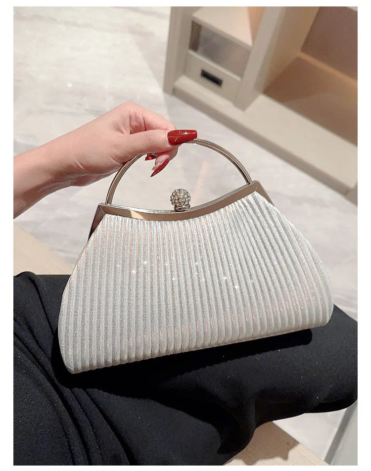 Pleated Evening Clutch Bag