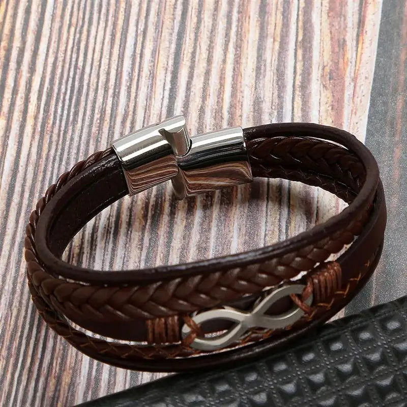 Infinity Leather Bracelet
