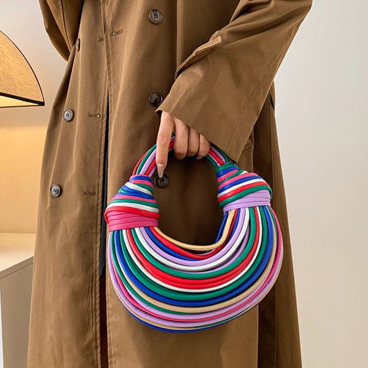 Colourful Rainbow Noodle Design Handbag