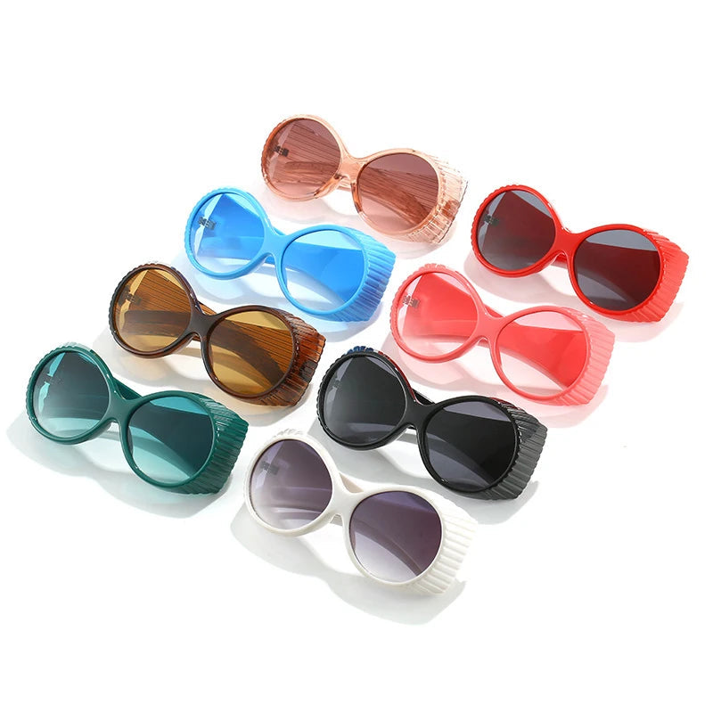 Bold Oversized Round Steampunk Sunglasses
