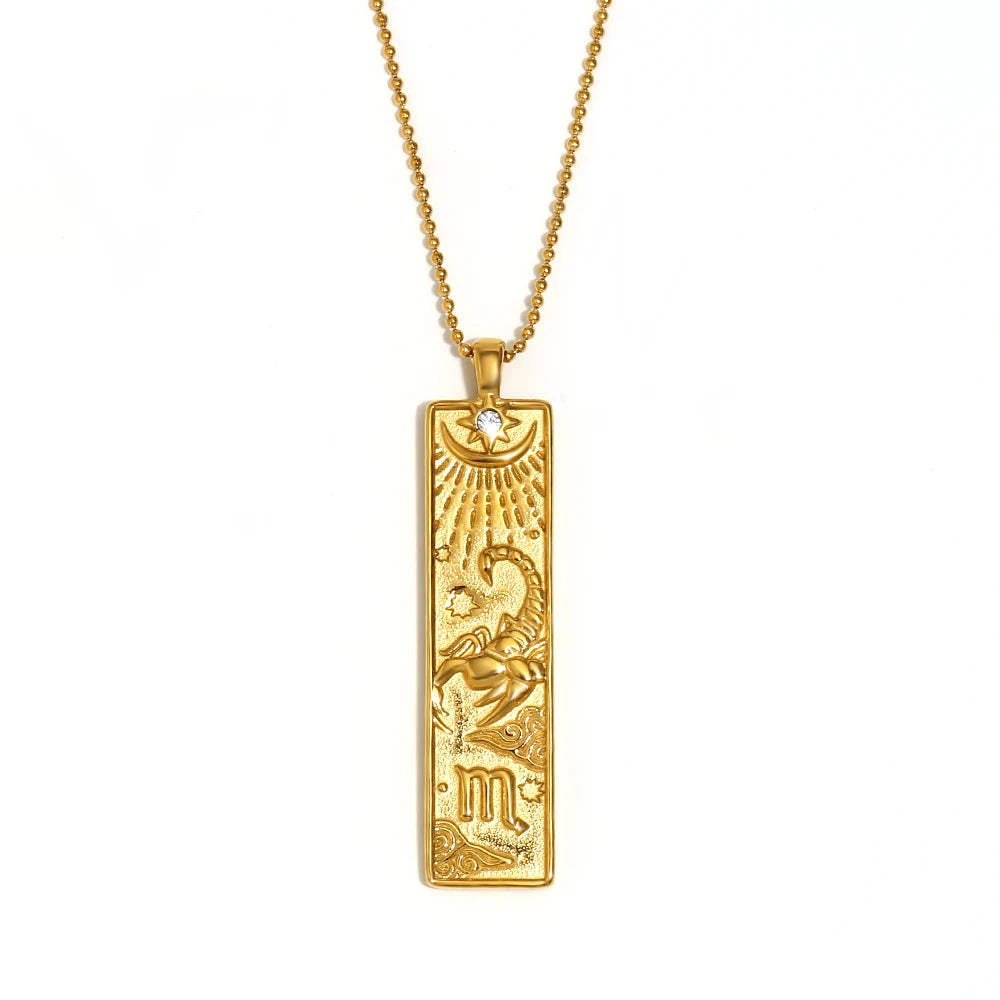 Zodiac Gold Plated Pendant Necklace