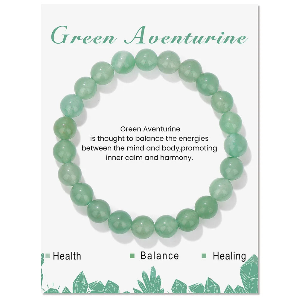 Natural Stone Beads Bracelet With Card