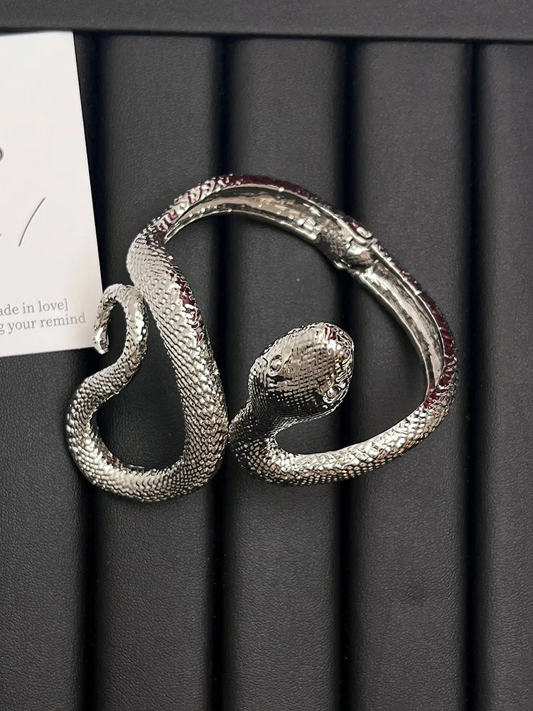 Snake-shaped Open Cuff Bracelet