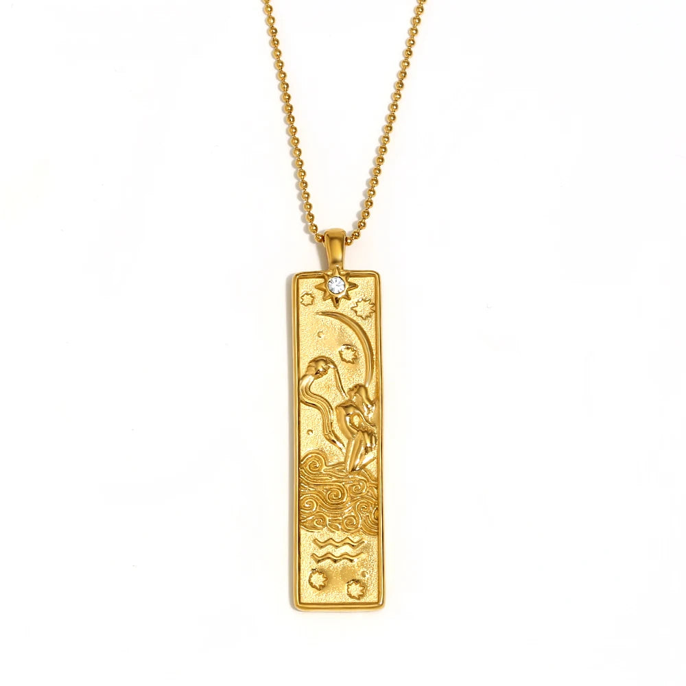 Zodiac Gold Plated Pendant Necklace