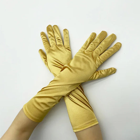 Long Satin Costume Gloves