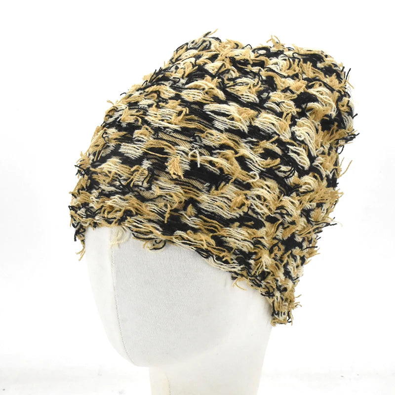 Distressed Knitted Beanie