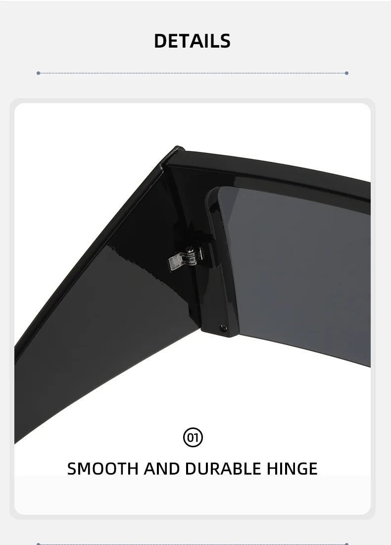 Big Frame One-Piece Square Shield Sunglasses