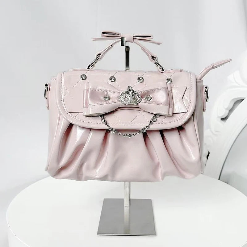 Bow Pleated Shoulder Bag
