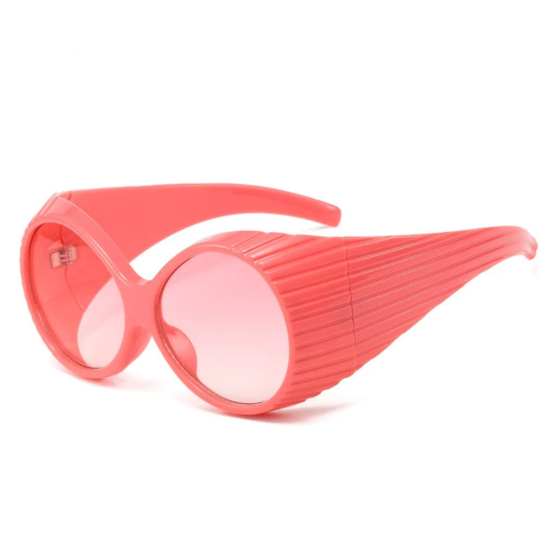 Bold Oversized Round Steampunk Sunglasses