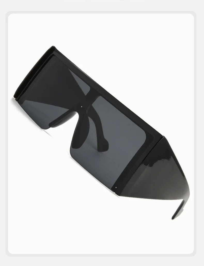 Big Frame One-Piece Square Shield Sunglasses