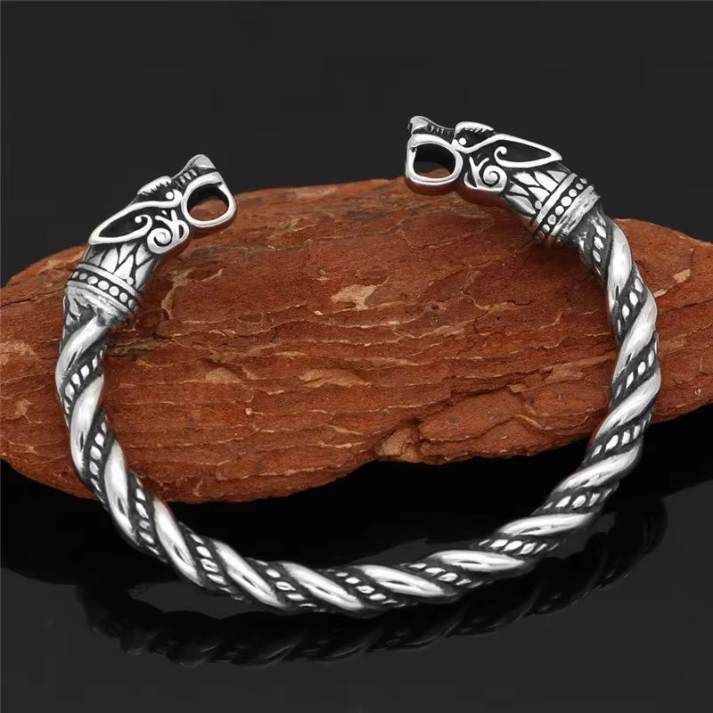 Nordic Dragon Bracelet with Viking Wooden Gift Box