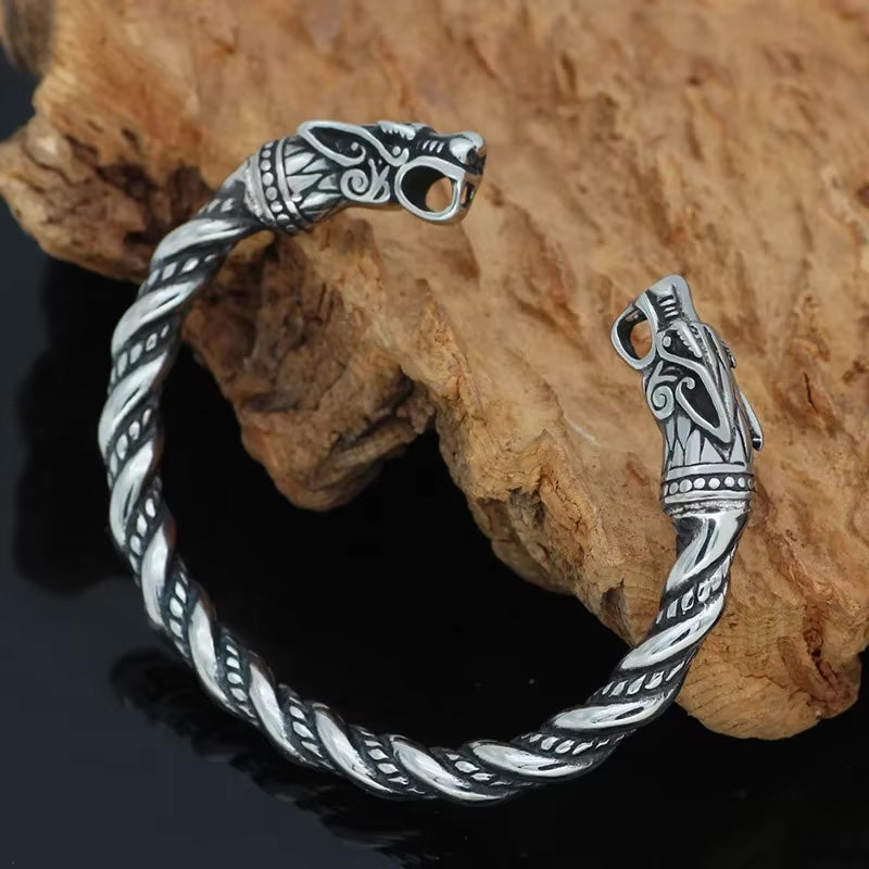 Nordic Dragon Bracelet with Viking Wooden Gift Box