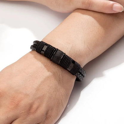 Black Leather Rope Retro Bracelet