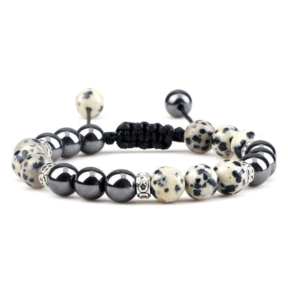 Two Tone Natural Stone Beads Bracelet