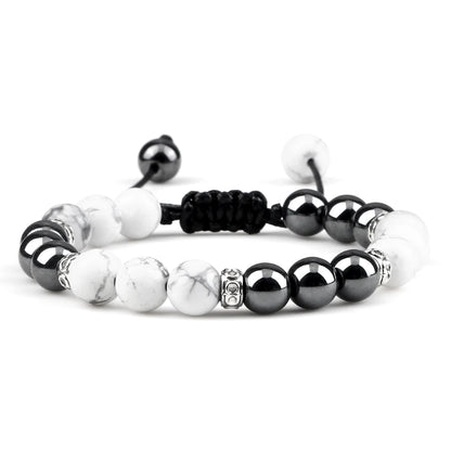 Two Tone Natural Stone Beads Bracelet