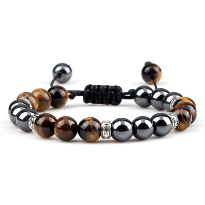 Two Tone Natural Stone Beads Bracelet