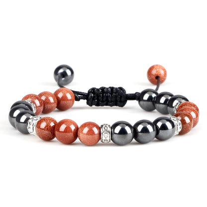 Two Tone Natural Stone Beads Bracelet