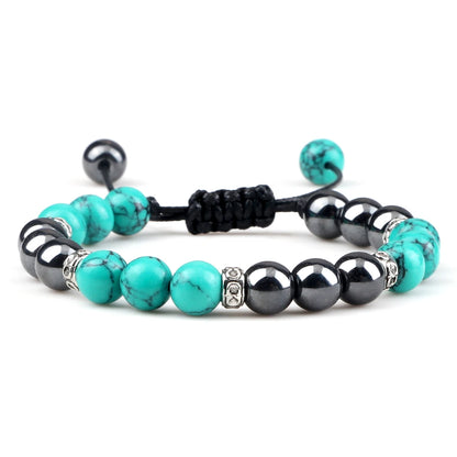 Two Tone Natural Stone Beads Bracelet