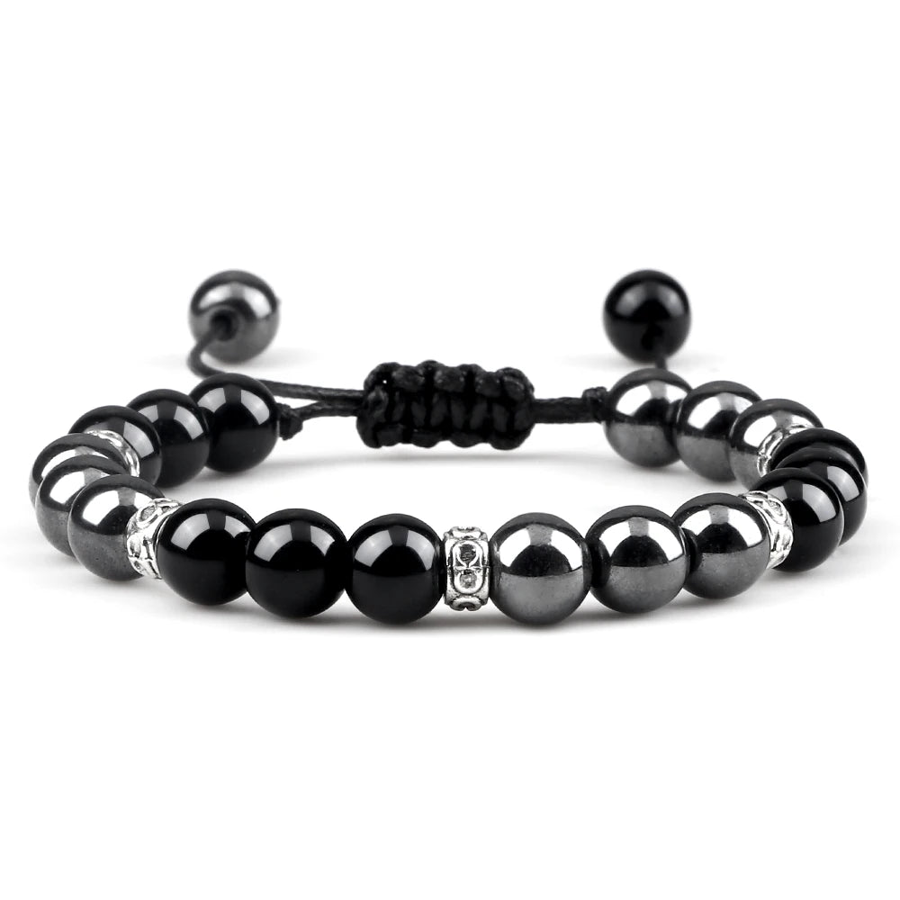 Two Tone Natural Stone Beads Bracelet