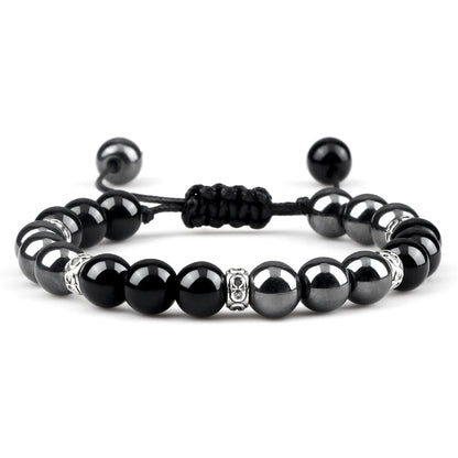 Two Tone Natural Stone Beads Bracelet