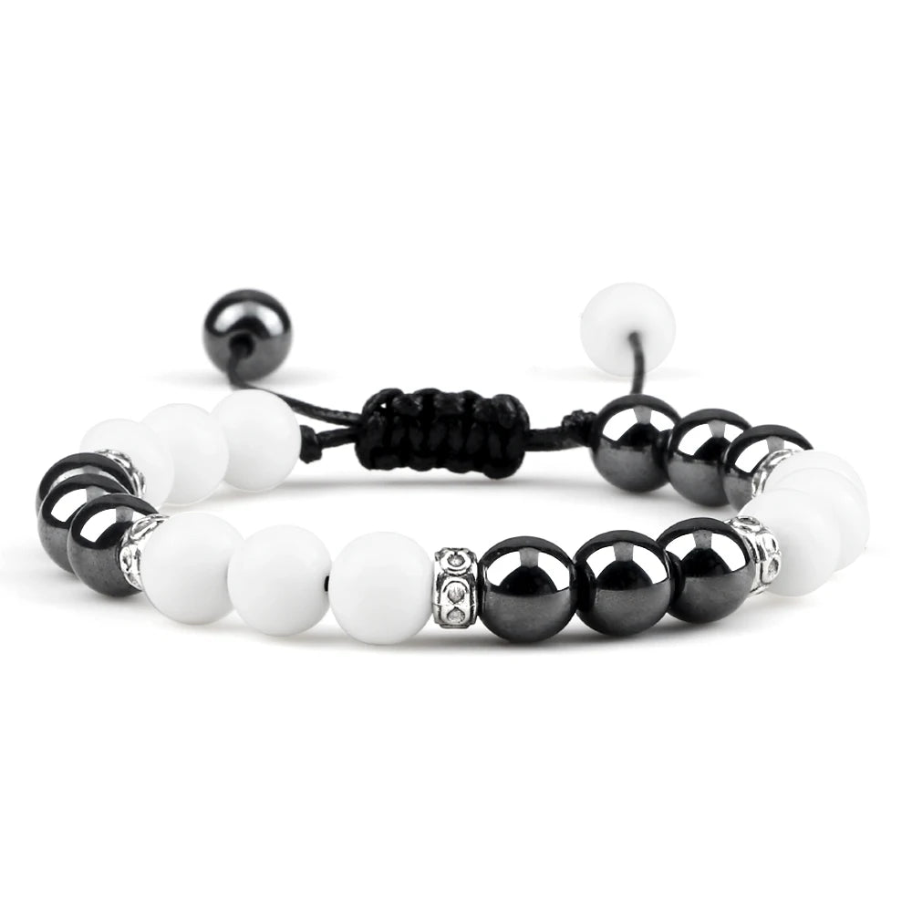 Two Tone Natural Stone Beads Bracelet