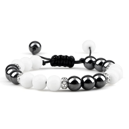 Two Tone Natural Stone Beads Bracelet