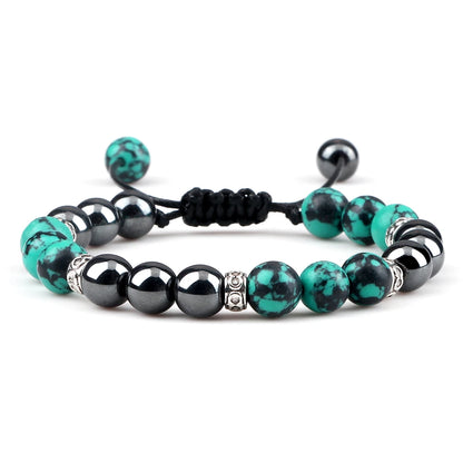 Two Tone Natural Stone Beads Bracelet