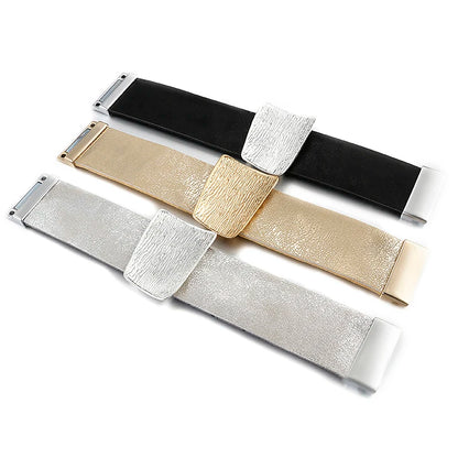 Genuine Leather Wide Wrap Bracelet