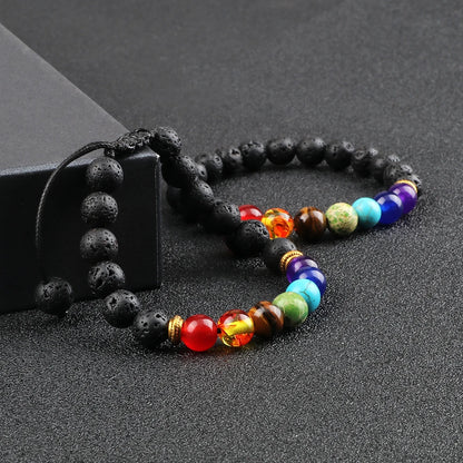 2Pcs Set - 7 Chakra Natural Stone Beaded Bracelets