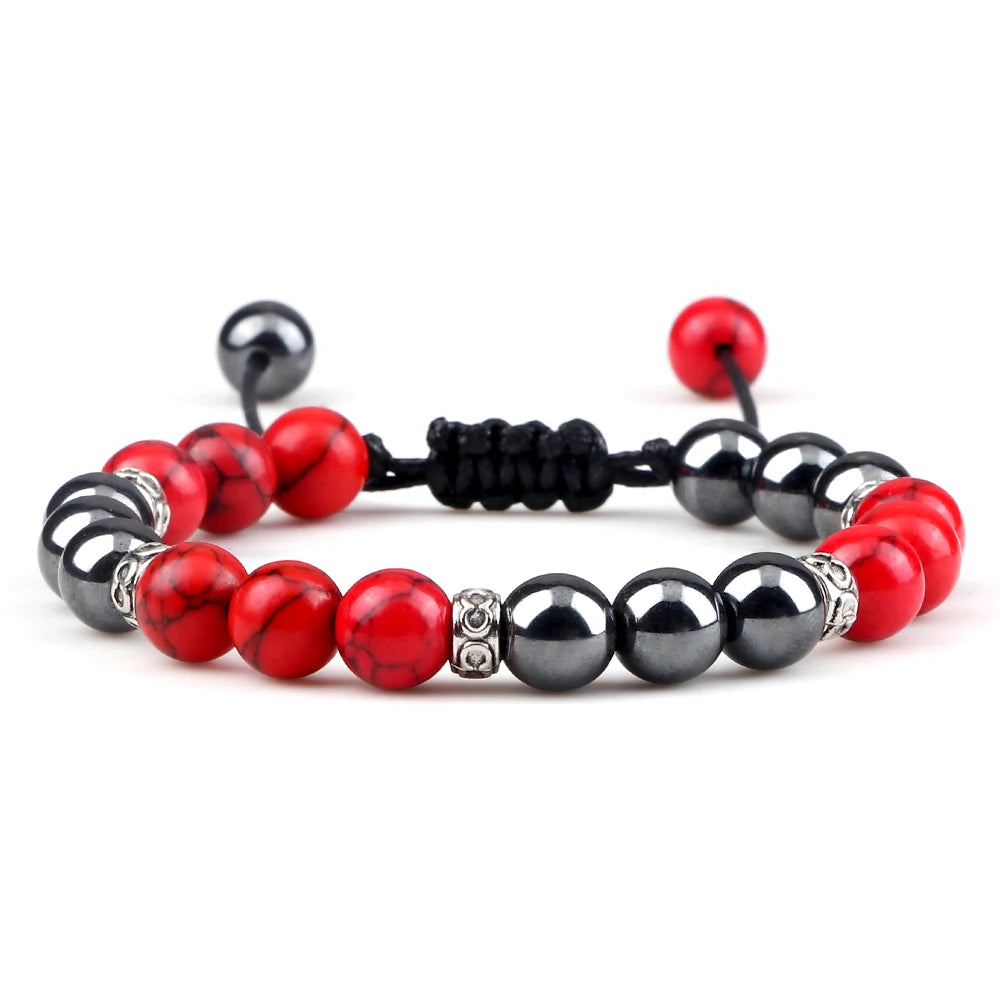 Two Tone Natural Stone Beads Bracelet