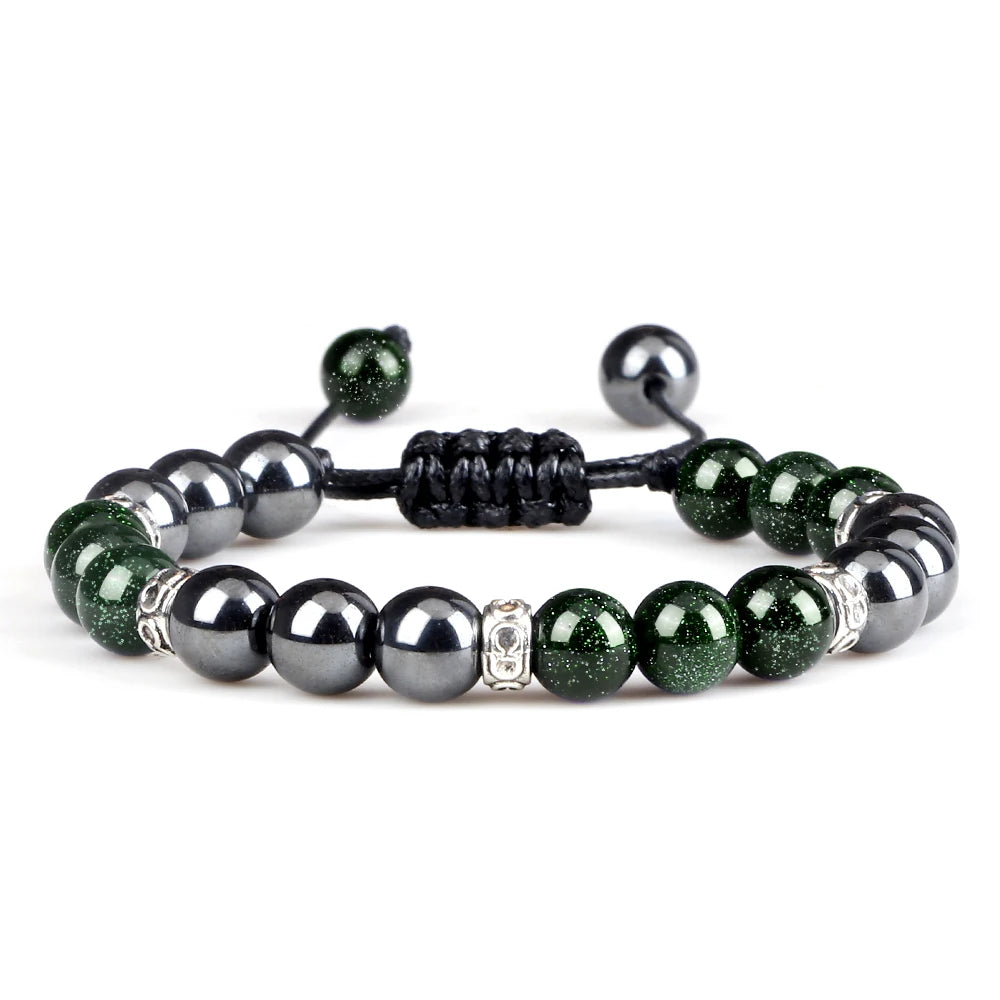 Two Tone Natural Stone Beads Bracelet