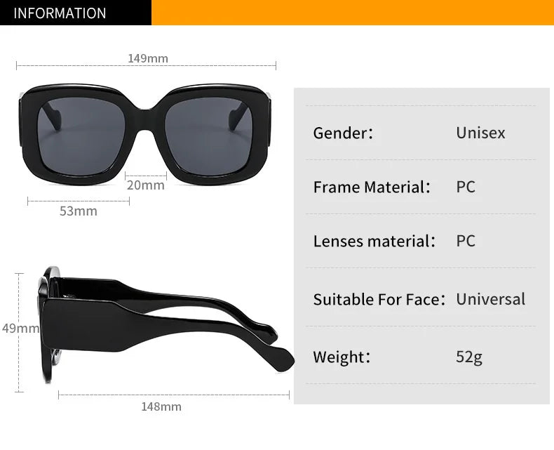 Oversized Square Vintage Sunglasses