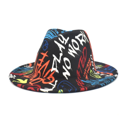 Colourful Wide Brim Panama Fedora Hat