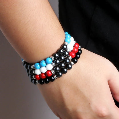 Two Tone Natural Stone Beads Bracelet
