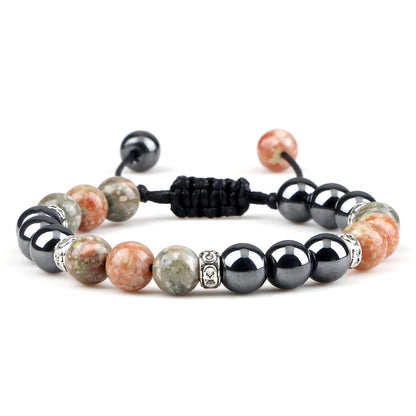 Two Tone Natural Stone Beads Bracelet