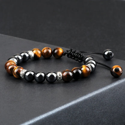 Two Tone Natural Stone Beads Bracelet