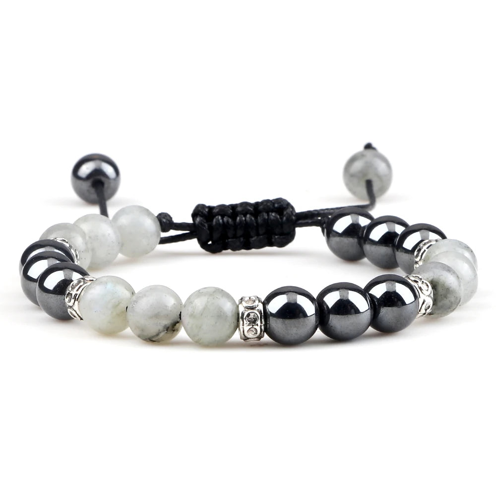 Two Tone Natural Stone Beads Bracelet