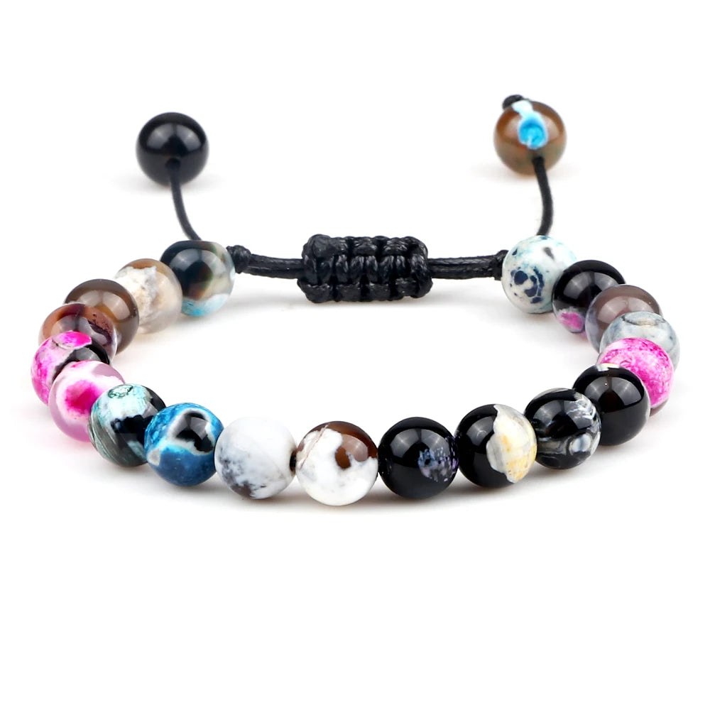 Natural Stone Beads Adjustable Bracelet