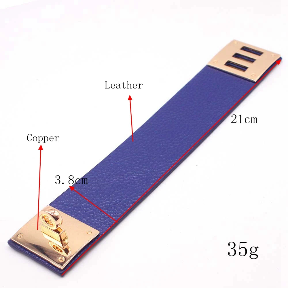 Leather Wide Wrap Bracelet