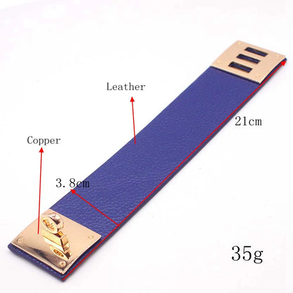 Leather Wide Wrap Bracelet