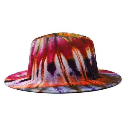 Colourful Wide Brim Panama Fedora Hat