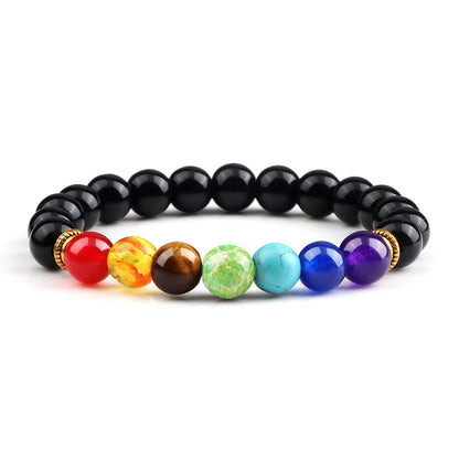 2Pcs Set - 7 Chakra Natural Stone Beaded Bracelets