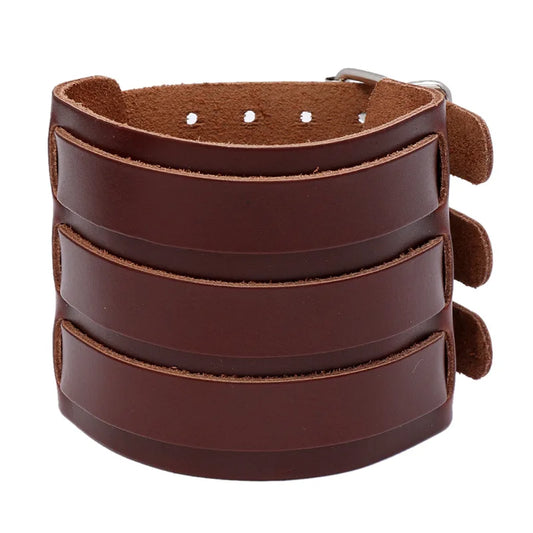 Fashion Wide Cuff Leather Belt Bracelet