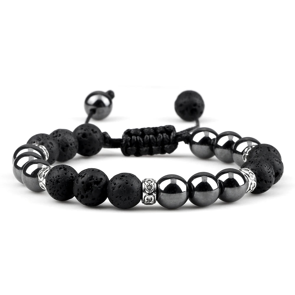 Two Tone Natural Stone Beads Bracelet