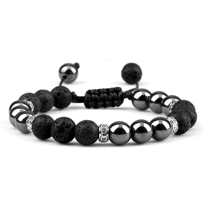 Two Tone Natural Stone Beads Bracelet