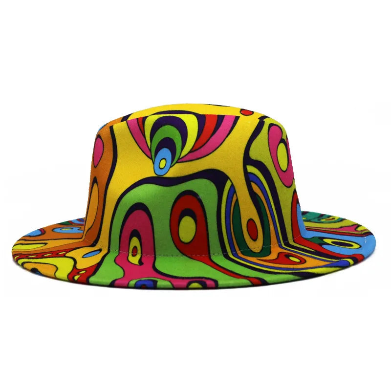 Colourful Wide Brim Panama Fedora Hat