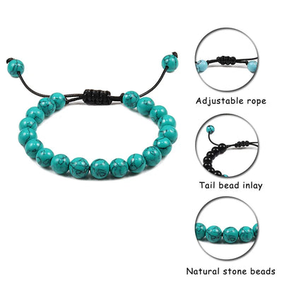 Natural Stone Beads Adjustable Bracelet