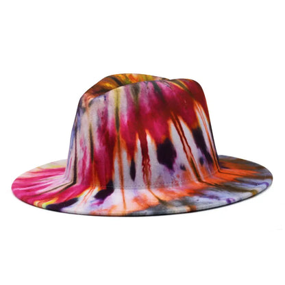 Colourful Wide Brim Panama Fedora Hat