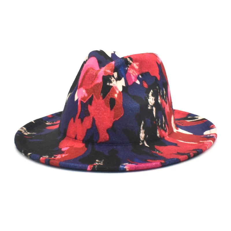 Colourful Wide Brim Panama Fedora Hat