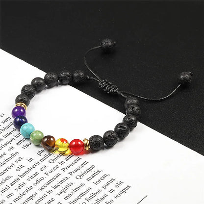 2Pcs Set - 7 Chakra Natural Stone Beaded Bracelets